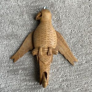 Hand carved vintage moving bird hook